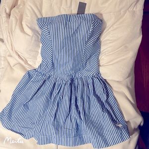 A&F blue and white stripe mini skirt dress
